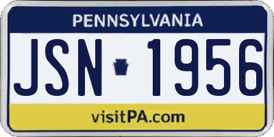 PA license plate JSN1956