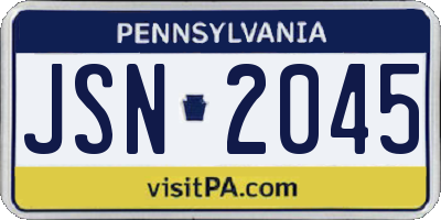 PA license plate JSN2045
