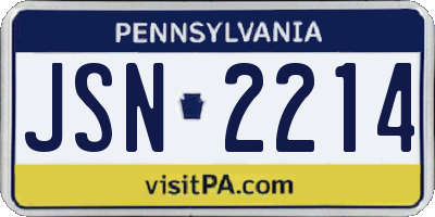 PA license plate JSN2214