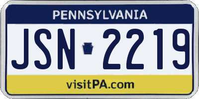 PA license plate JSN2219