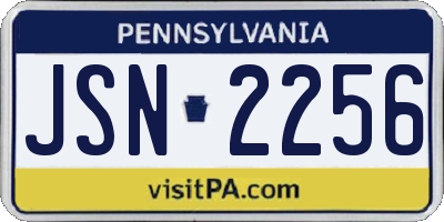 PA license plate JSN2256