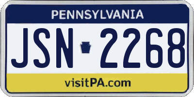 PA license plate JSN2268