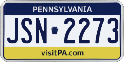 PA license plate JSN2273
