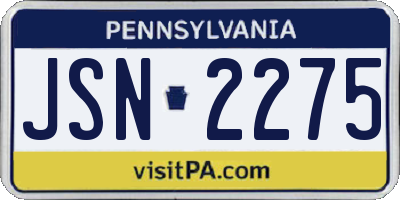 PA license plate JSN2275