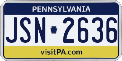 PA license plate JSN2636