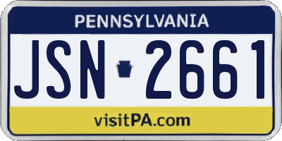 PA license plate JSN2661