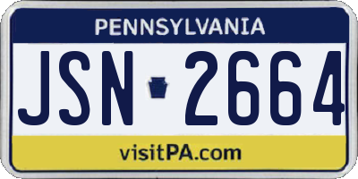 PA license plate JSN2664