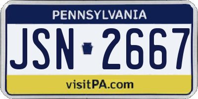 PA license plate JSN2667