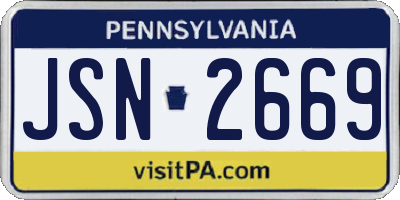 PA license plate JSN2669