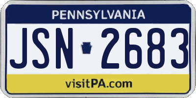 PA license plate JSN2683