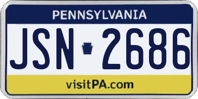 PA license plate JSN2686
