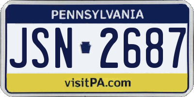 PA license plate JSN2687