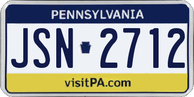 PA license plate JSN2712