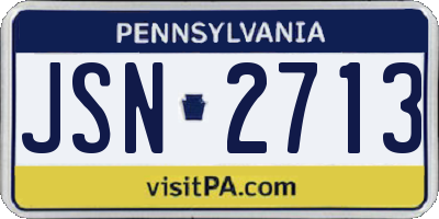 PA license plate JSN2713