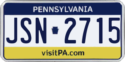 PA license plate JSN2715