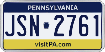 PA license plate JSN2761