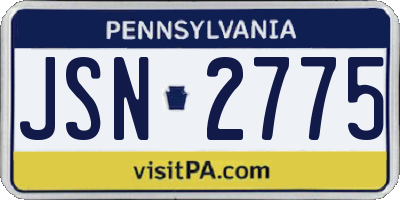 PA license plate JSN2775