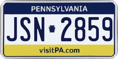 PA license plate JSN2859