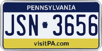PA license plate JSN3656