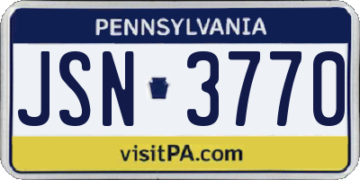 PA license plate JSN3770