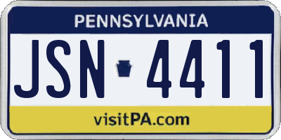 PA license plate JSN4411