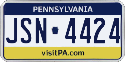 PA license plate JSN4424
