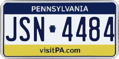 PA license plate JSN4484
