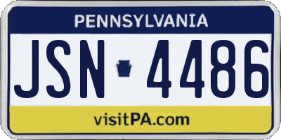 PA license plate JSN4486
