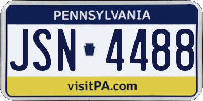 PA license plate JSN4488
