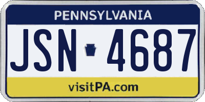 PA license plate JSN4687