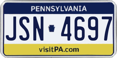 PA license plate JSN4697