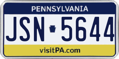 PA license plate JSN5644