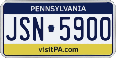 PA license plate JSN5900