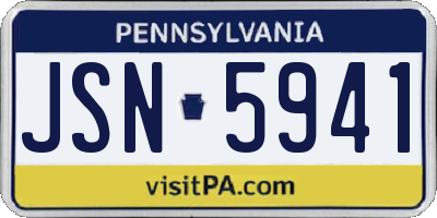 PA license plate JSN5941
