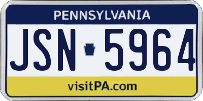 PA license plate JSN5964