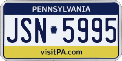 PA license plate JSN5995