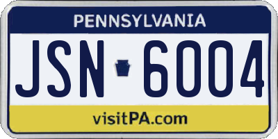 PA license plate JSN6004