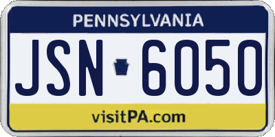 PA license plate JSN6050