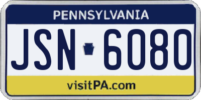 PA license plate JSN6080