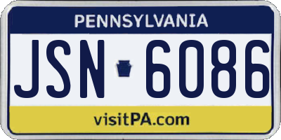 PA license plate JSN6086