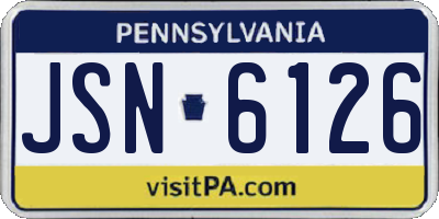 PA license plate JSN6126