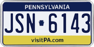 PA license plate JSN6143