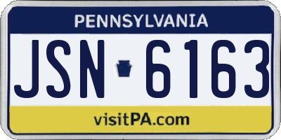 PA license plate JSN6163