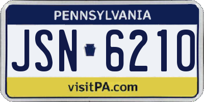 PA license plate JSN6210