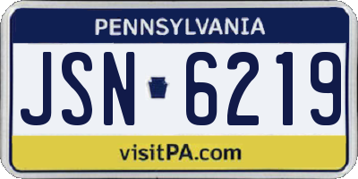 PA license plate JSN6219