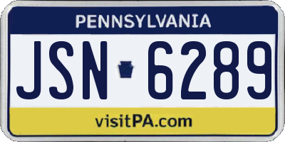 PA license plate JSN6289