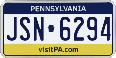 PA license plate JSN6294