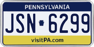 PA license plate JSN6299