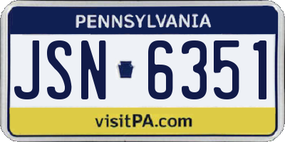 PA license plate JSN6351