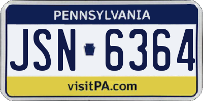 PA license plate JSN6364
